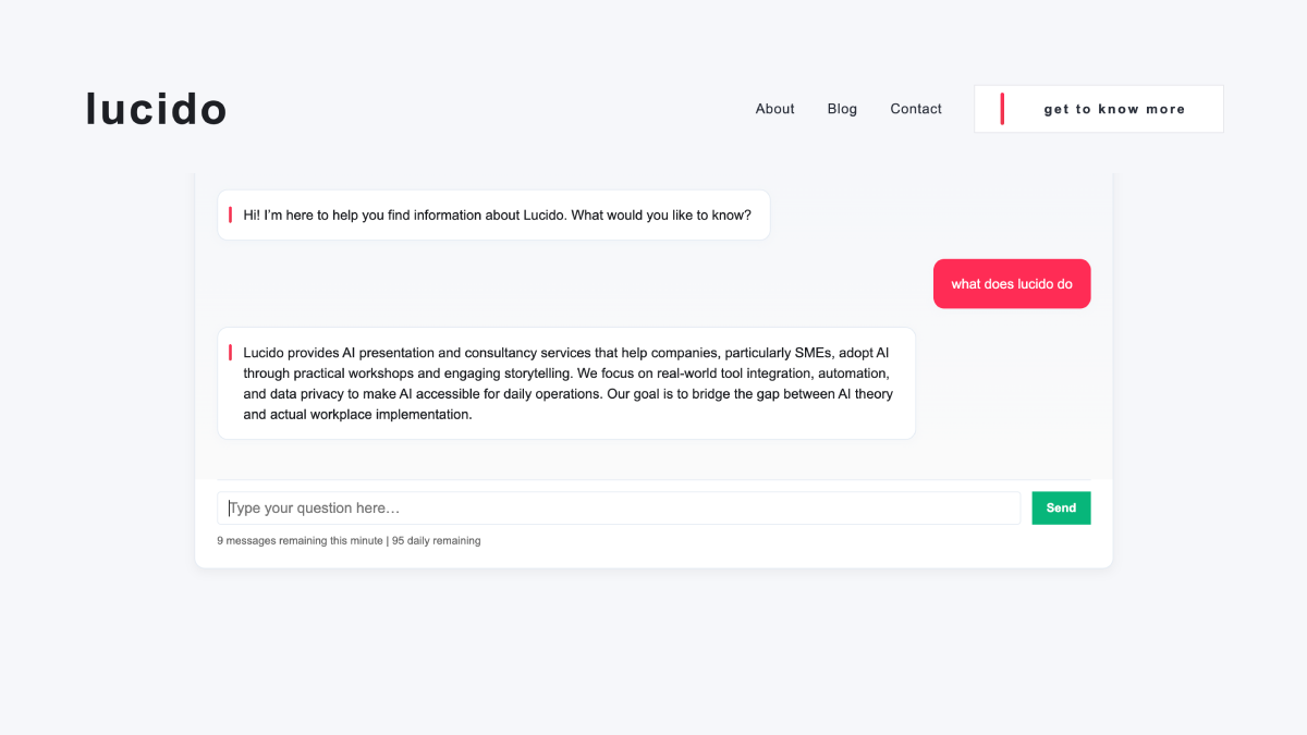 Lucido Bot interface preview